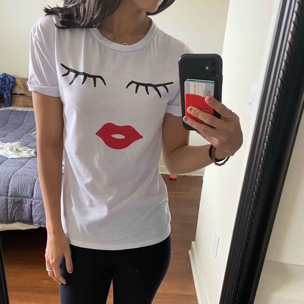 White graphic tee